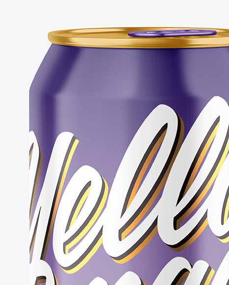 500ml Metallic Drink Can w/ Glossy Finish Mockup