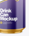 500ml Metallic Drink Can w/ Glossy Finish Mockup