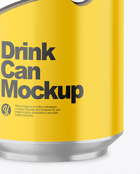 500ml Metallic Drink Can w/ Glossy Finish Mockup