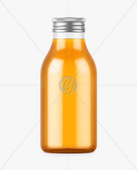 Clear Glass Apple Juice Bottle Mockup