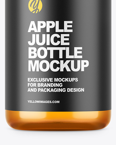 Clear Glass Apple Juice Bottle Mockup