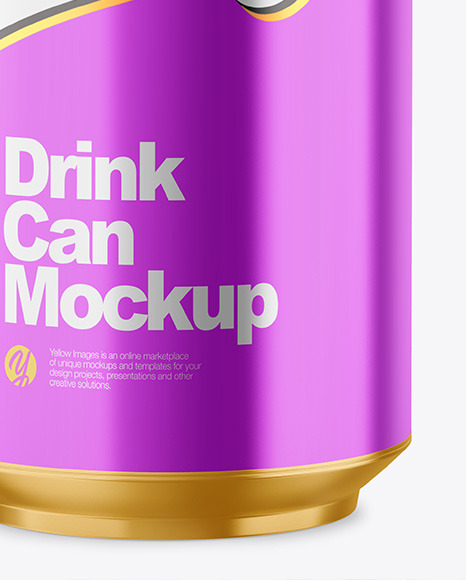 500ml Glossy Metallic Drink Can Mockup