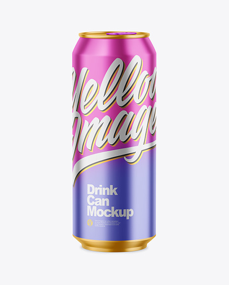 500ml Matte Metallic Drink Can Mockup