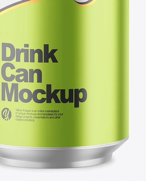 500ml Matte Metallic Drink Can Mockup