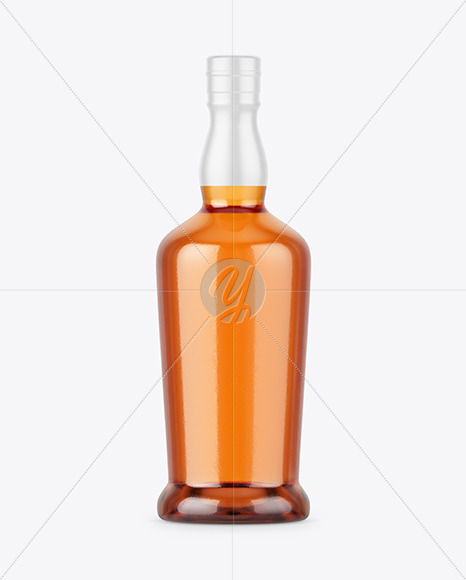 Clear Glass Whiskey Bottle Mockup