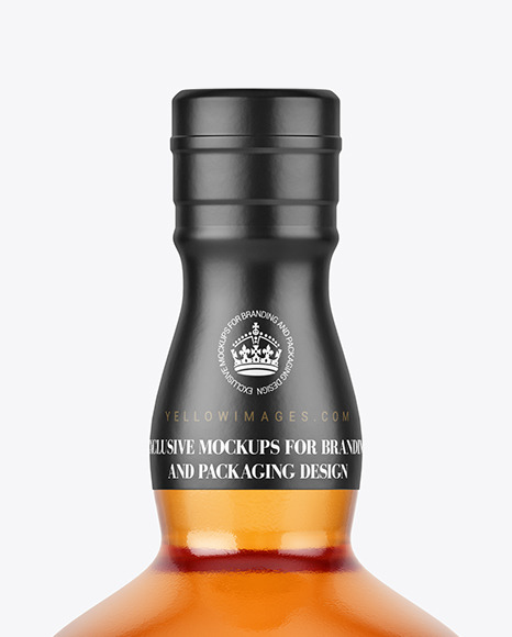 Clear Glass Whiskey Bottle Mockup