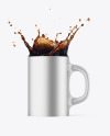 Metallic Mug w/ Coffee Splash Mockup