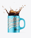 Metallic Mug w/ Coffee Splash Mockup