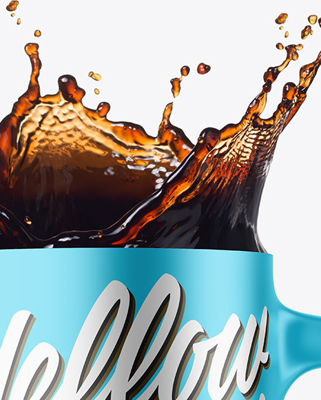 Metallic Mug w/ Coffee Splash Mockup