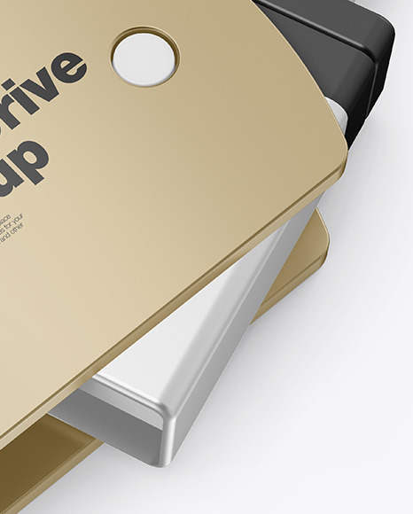 Metallic USB Type C Flash Drive Mockup