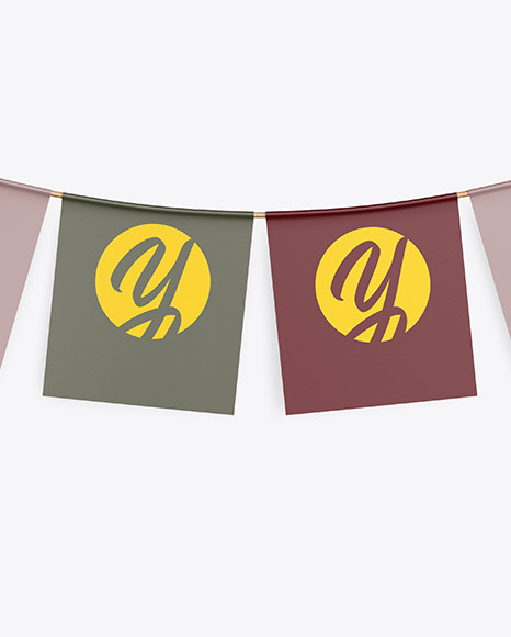 Festive Flags Garland Mockup