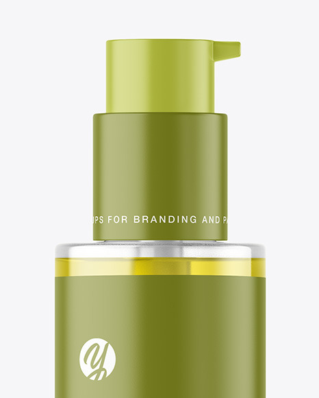 Color Liquid Cosmetic Bottle with Pump Mockup