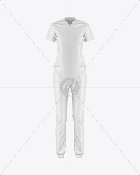 Women's Medical Uniform Mockup - Front View