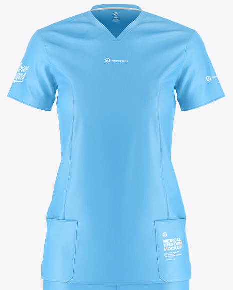 Women's Medical Uniform Mockup - Front View