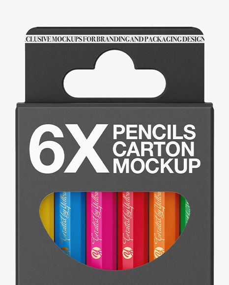 Pencils Carton Pack Mockup