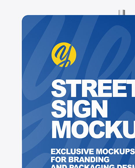 Metallic Street Sign Mockup