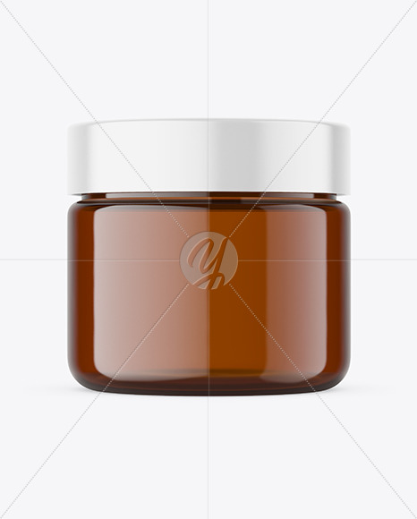 Amber Glass Cosmetic Jar Mockup