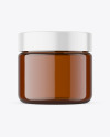 Amber Glass Cosmetic Jar Mockup