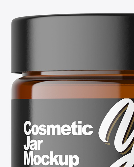 Amber Glass Cosmetic Jar Mockup