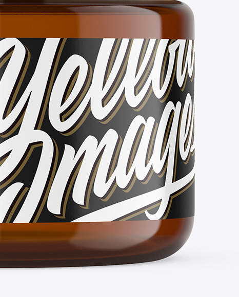Amber Glass Cosmetic Jar Mockup