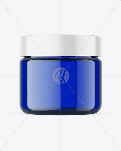 Colored Glass Cosmetic Jar Mockup