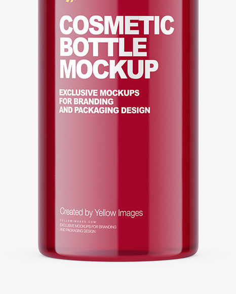 Colored Plastic Bottle with Pump Mockup