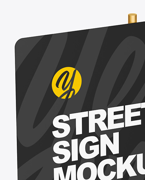 Metallic Street Sign Mockup