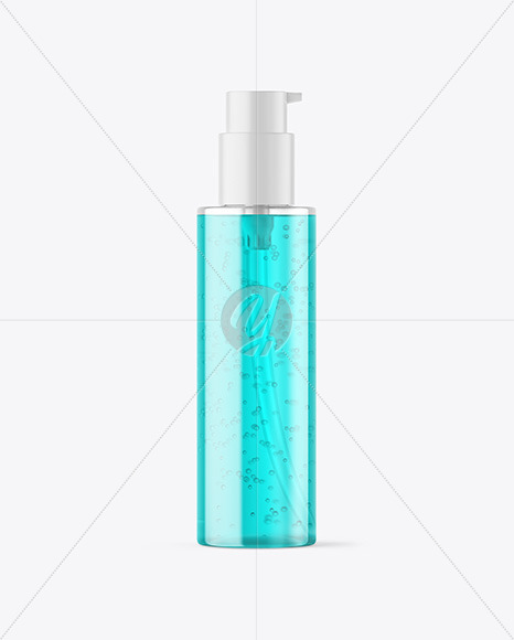 Color Liquid Cosmetic Bottle with Pump Mockup