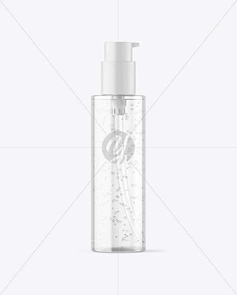 Clear Cosmetic Bottle with Pump Mockup