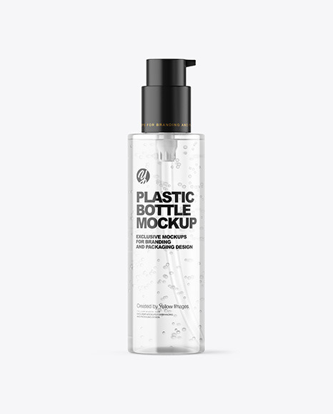 Clear Cosmetic Bottle with Pump Mockup