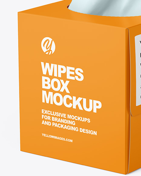 Paper Box w/ Wipes Mockup