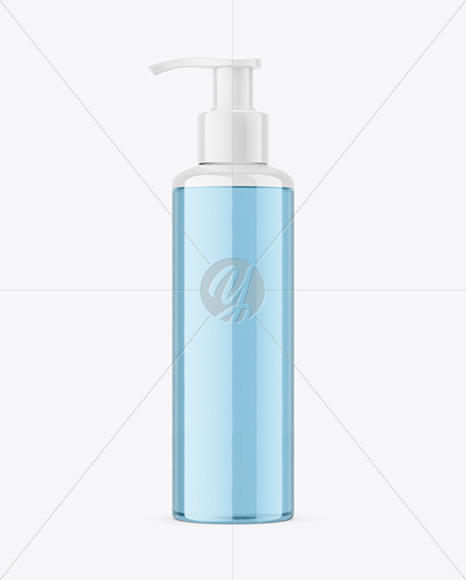 Clear Plastic Bottle with Pump Mockup