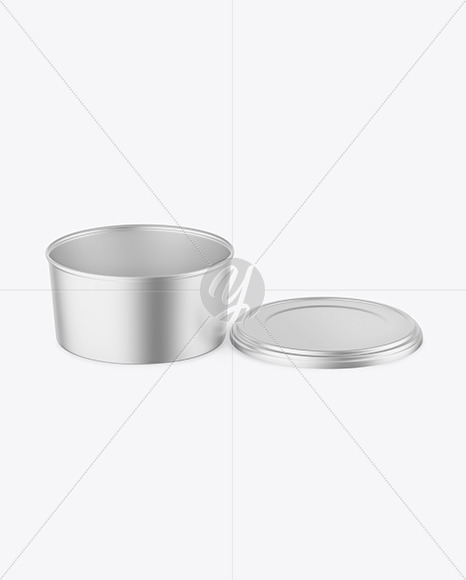 Opened Matte Metallic Container Mockup