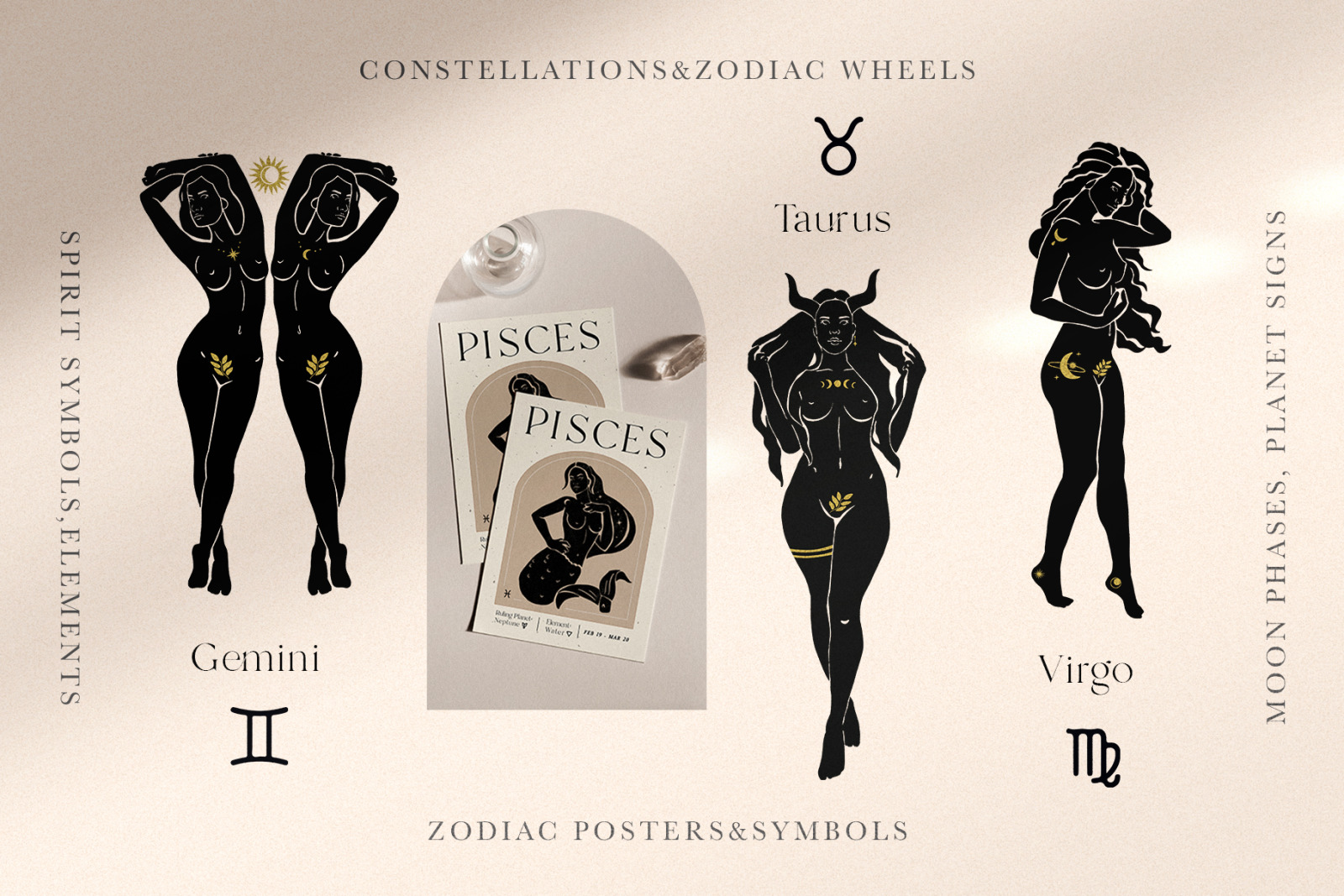 Zodiac Signs Constellation Art