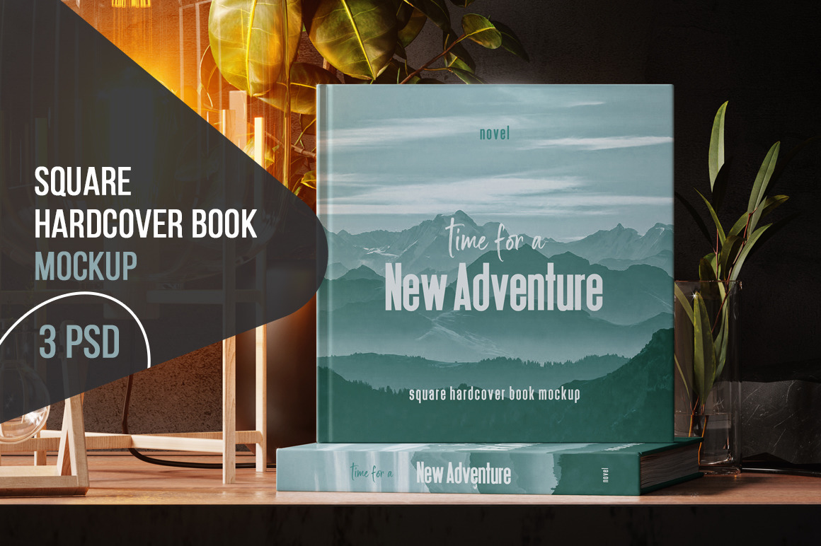 Square Hardcover Book Mockup