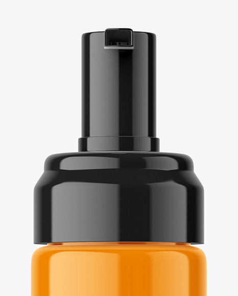 Glossy Cosmetic Bottle with Pump Mockup