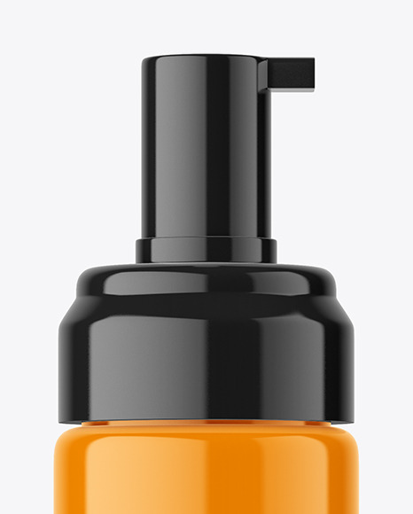 Glossy Cosmetic Bottle with Pump Mockup