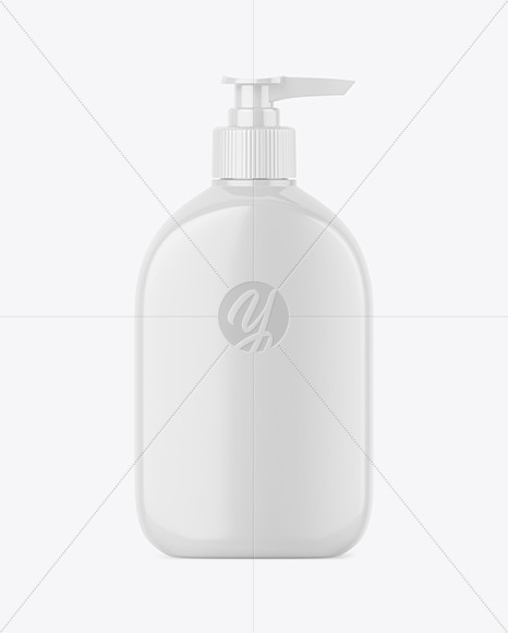 Glossy Plastic Soap Bottle Mockup