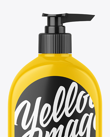 Glossy Plastic Soap Bottle Mockup