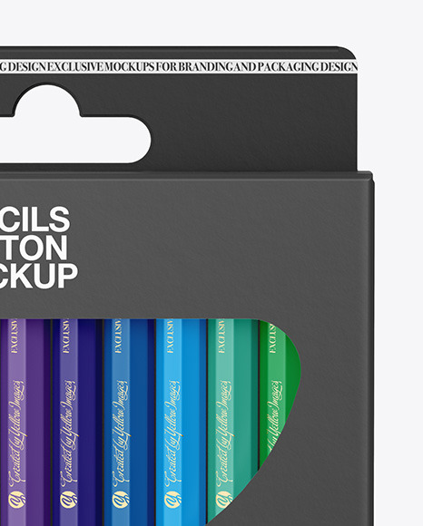 Pencils Carton Pack Mockup