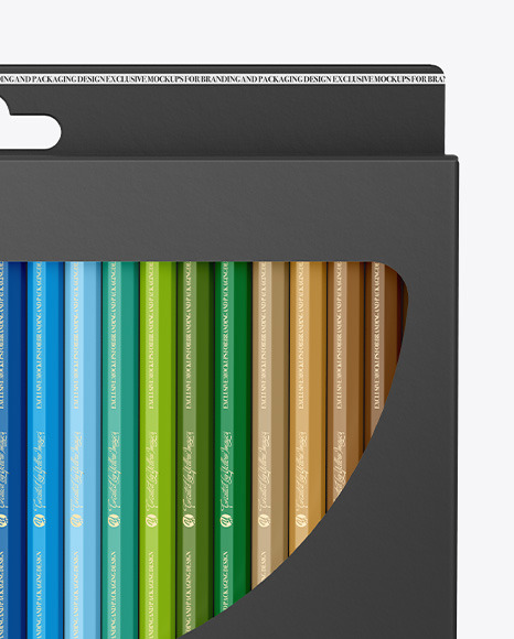 Pencils Carton Pack Mockup