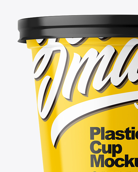 Glossy Plastic Cup Mockup