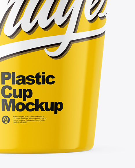 Glossy Plastic Cup Mockup