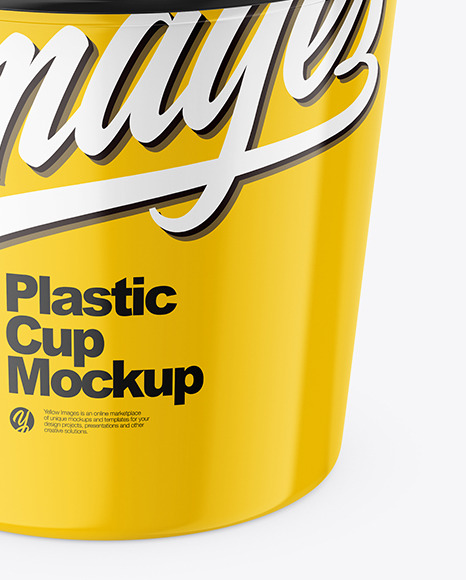 Glossy Plastic Cup Mockup