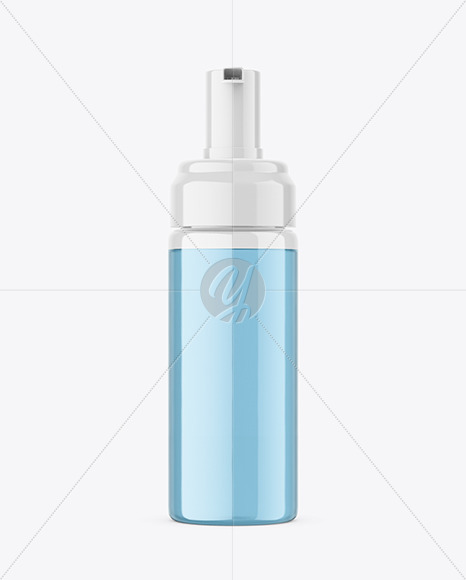 Clear Cosmetic Bottle with Pump Mockup