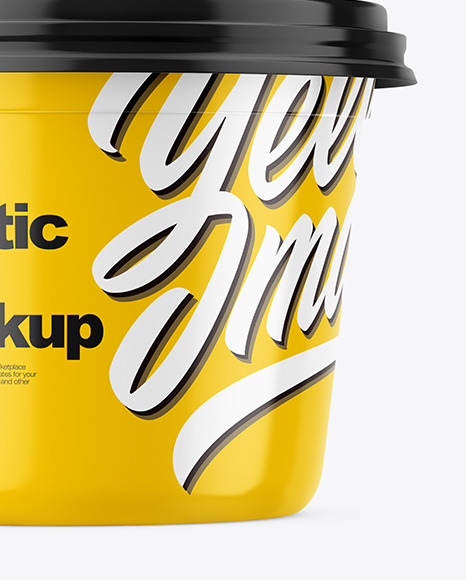 Glossy Plastic Cup Mockup