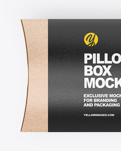 Kraft Pillow Box Mockup - Top View