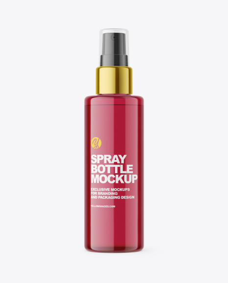 Colored Plastic Spray Bottle Mockup