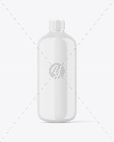 Glossy Plastic Milk Bottle Mockup