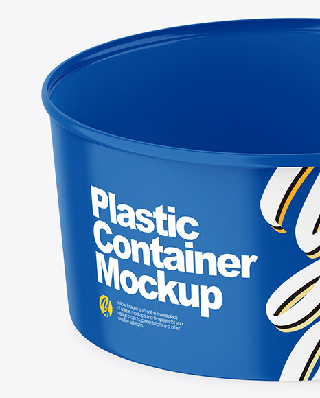 Opened Glossy Plastic Container Mockup